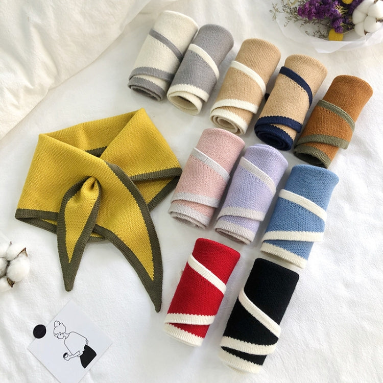 Autumn & Winter Knitted Woolen Scarf Women Two-colors Mini Triangle Scarf Warm Scarf
