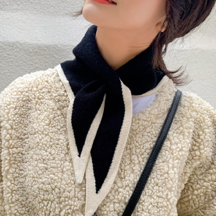 Autumn & Winter Knitted Woolen Scarf Women Two-colors Mini Triangle Scarf Warm Scarf