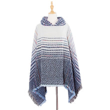 Load image into Gallery viewer, Spring Autumn Winter Checkered Pattern Hooded Cloak Shawl Scarf