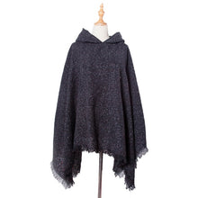 Load image into Gallery viewer, Spring Autumn Winter Checkered Pattern Hooded Cloak Shawl Scarf
