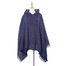 Load image into Gallery viewer, Spring Autumn Winter Checkered Pattern Hooded Cloak Shawl Scarf