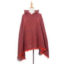 Load image into Gallery viewer, Spring Autumn Winter Checkered Pattern Hooded Cloak Shawl Scarf