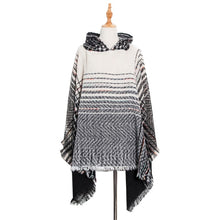 Load image into Gallery viewer, Spring Autumn Winter Checkered Pattern Hooded Cloak Shawl Scarf