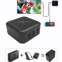Load image into Gallery viewer, Multi-Function Projection And Charging AC Adapter Base Support Android/PC/Lite For Switch, Black+US Plug, Black+EU Plug, Black+UK Plug