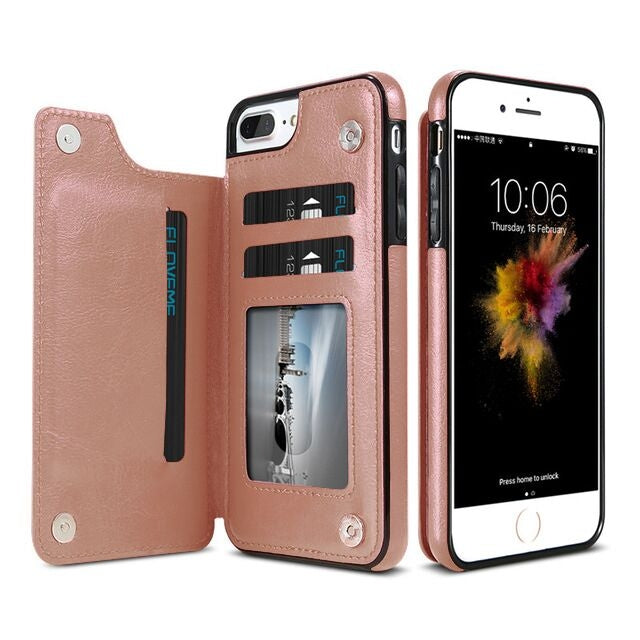 Retro PU Leather Case Multi Card Holders Phone Cases for iPhone 6 Plus & 6s Plus