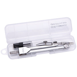 Stainless Steel Student Drawing Compass Math Geometry Tool (Included Box), Math Geometry Tool