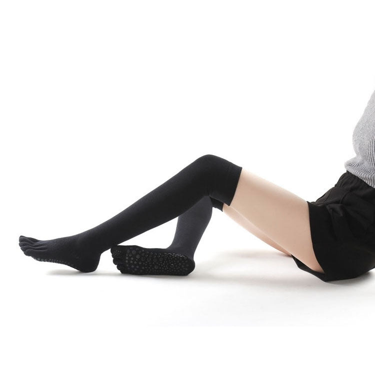 Ladies Over The Knee Yoga Socks Winter Warm Non-Slip Dance Five-Finger Socks