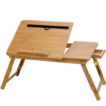 Load image into Gallery viewer, Folding Laptop Desk Bed Card Slot Lifting Type Lazy Computer Desk, Small (50cm) with Drawer, Medium (54cm) with Drawer, Large (72cm) with Drawer