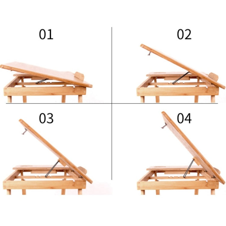 Folding Laptop Desk Bed Card Slot Lifting Type Lazy Computer Desk, Small (50cm) with Drawer, Medium (54cm) with Drawer, Large (72cm) with Drawer
