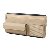 Load image into Gallery viewer, Car Sun Block Glasses Case Document Holder Car Plastic Frame Zipper Type Multi-Function Card Bag Storage Bag, Red, Beige, Pink, Brown, Black