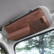 Load image into Gallery viewer, Car Sun Block Glasses Case Document Holder Car Plastic Frame Zipper Type Multi-Function Card Bag Storage Bag, Red, Beige, Pink, Brown, Black