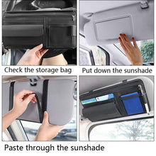 Load image into Gallery viewer, Car Sun Block Glasses Case Document Holder Car Plastic Frame Zipper Type Multi-Function Card Bag Storage Bag, Red, Beige, Pink, Brown, Black