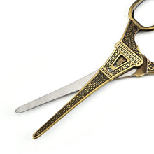 Load image into Gallery viewer, Stainless Steel Eiffel Tower Scissors Handmade Thread Tea Bag Scissors, Green Bronze, Black Titanium, Rose Gold, Golden, Red Bronze