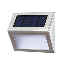 Load image into Gallery viewer, 2PCS Solar Stainless Steel 3 LED Stair Wall Lamp Outdoor Garden Fence Light, 3 LED / 2 PCS