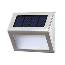 Load image into Gallery viewer, 2PCS Solar Stainless Steel 3 LED Stair Wall Lamp Outdoor Garden Fence Light, 3 LED / 2 PCS
