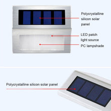 Load image into Gallery viewer, 2PCS Solar Stainless Steel 3 LED Stair Wall Lamp Outdoor Garden Fence Light, 3 LED / 2 PCS