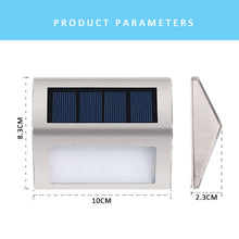 Load image into Gallery viewer, 2PCS Solar Stainless Steel 3 LED Stair Wall Lamp Outdoor Garden Fence Light, 3 LED / 2 PCS