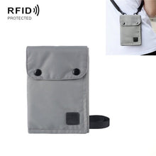 Load image into Gallery viewer, Antimagnetic RFID Hanging Neck Nylon Passport Bag Waterproof Storage Change Mobile Phone Bag, Black, Gray, Orange, Green