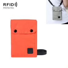 Load image into Gallery viewer, Antimagnetic RFID Hanging Neck Nylon Passport Bag Waterproof Storage Change Mobile Phone Bag, Black, Gray, Orange, Green