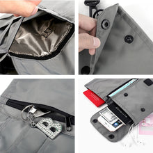 Load image into Gallery viewer, Antimagnetic RFID Hanging Neck Nylon Passport Bag Waterproof Storage Change Mobile Phone Bag, Black, Gray, Orange, Green