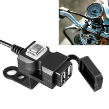 Load image into Gallery viewer, Dual USB Port 12V Waterproof Motorbike Motorcycle Handlebar Charger 5V 1A/2.1A Adapter Power Supply Socket for Phone Mobile, Handlebar Charger