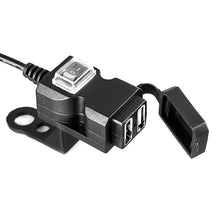Load image into Gallery viewer, Dual USB Port 12V Waterproof Motorbike Motorcycle Handlebar Charger 5V 1A/2.1A Adapter Power Supply Socket for Phone Mobile, Handlebar Charger