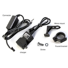Load image into Gallery viewer, Dual USB Port 12V Waterproof Motorbike Motorcycle Handlebar Charger 5V 1A/2.1A Adapter Power Supply Socket for Phone Mobile, Handlebar Charger