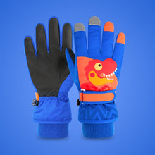 Load image into Gallery viewer, 2020KL Cartoon Dinosaur Pattern Children Anti-Slip And Waterproof Ski Gloves Windproof and Warm Gloves for Cycling Sports