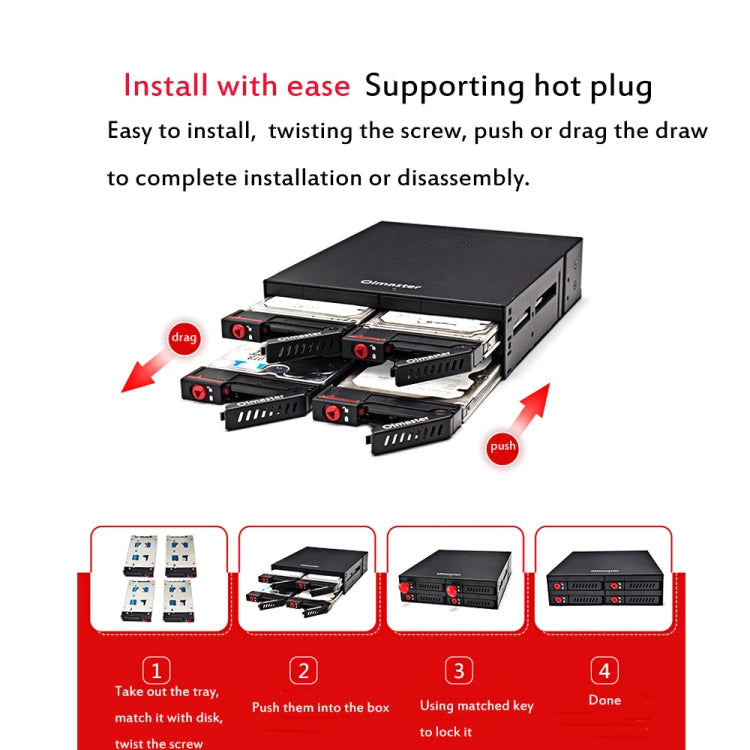 OImaster MR-6401 Four-Bay Chassis Built-In Optical Drive Hard Disk Box, MR-6401