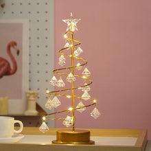 Load image into Gallery viewer, LED Wrought Iron Night Light Crystal Christmas Tree Light Room Decoration Small Table Lamp