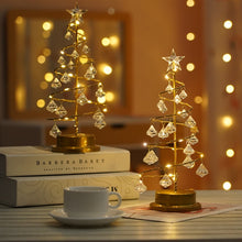 Load image into Gallery viewer, LED Wrought Iron Night Light Crystal Christmas Tree Light Room Decoration Small Table Lamp
