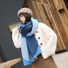 Load image into Gallery viewer, Y70 Geometric Color Matching Cashmere Thick Warmth Dual-Use Scarf Shawl