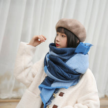 Load image into Gallery viewer, Y70 Geometric Color Matching Cashmere Thick Warmth Dual-Use Scarf Shawl