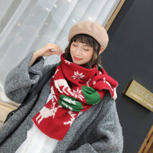 Load image into Gallery viewer, Autumn and Winter Christmas Pattern Knitted Warm All-Match Shawl Scarf, T01 Wine Red, T01 Beige, T01 Big Red, T01 Black Red, T01 Dark Green, I05 Wine Red, I05 Beige, I05 Red, I05 Dark Green, P12 Wine Red, P12 Beige, N41 Red, N41 Dark Green
