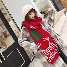 Load image into Gallery viewer, Autumn and Winter Christmas Pattern Knitted Warm All-Match Shawl Scarf, T01 Wine Red, T01 Beige, T01 Big Red, T01 Black Red, T01 Dark Green, I05 Wine Red, I05 Beige, I05 Red, I05 Dark Green, P12 Wine Red, P12 Beige, N41 Red, N41 Dark Green