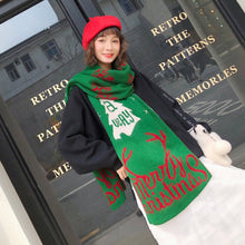 Load image into Gallery viewer, Autumn and Winter Christmas Pattern Knitted Warm All-Match Shawl Scarf, T01 Wine Red, T01 Beige, T01 Big Red, T01 Black Red, T01 Dark Green, I05 Wine Red, I05 Beige, I05 Red, I05 Dark Green, P12 Wine Red, P12 Beige, N41 Red, N41 Dark Green