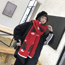 Load image into Gallery viewer, Autumn and Winter Christmas Pattern Knitted Warm All-Match Shawl Scarf, T01 Wine Red, T01 Beige, T01 Big Red, T01 Black Red, T01 Dark Green, I05 Wine Red, I05 Beige, I05 Red, I05 Dark Green, P12 Wine Red, P12 Beige, N41 Red, N41 Dark Green
