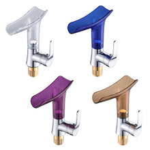 Load image into Gallery viewer, Bathroom Hot Cold Water Faucet Wine Glass Waterfall Faucet, Transparent, Blue, Purple, Brown &amp;Yellow