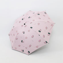 Load image into Gallery viewer, Small Fresh Sun Umbrella Female Sun Umbrella Student Vinyl Three-Fold Simple Dual-Use Sun Umbrella, Avocado Green, Avocado White, Avocado Pink, Strawberry White, Strawberry Pink, Peach White, Peach Pink