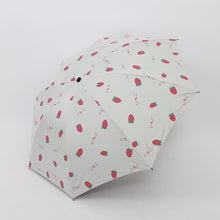 Load image into Gallery viewer, Small Fresh Sun Umbrella Female Sun Umbrella Student Vinyl Three-Fold Simple Dual-Use Sun Umbrella, Avocado Green, Avocado White, Avocado Pink, Strawberry White, Strawberry Pink, Peach White, Peach Pink