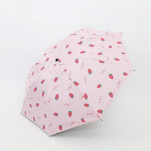 Load image into Gallery viewer, Small Fresh Sun Umbrella Female Sun Umbrella Student Vinyl Three-Fold Simple Dual-Use Sun Umbrella, Avocado Green, Avocado White, Avocado Pink, Strawberry White, Strawberry Pink, Peach White, Peach Pink