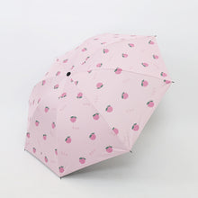 Load image into Gallery viewer, Small Fresh Sun Umbrella Female Sun Umbrella Student Vinyl Three-Fold Simple Dual-Use Sun Umbrella, Avocado Green, Avocado White, Avocado Pink, Strawberry White, Strawberry Pink, Peach White, Peach Pink