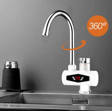 Load image into Gallery viewer, Dynamic Digital Display Instant Heating Electric Hot Water Faucet Kitchen&amp;Domestic Hot&amp;Cold Water Heater EU Plug, With Shower Head, Large Elbow, Universal Tube