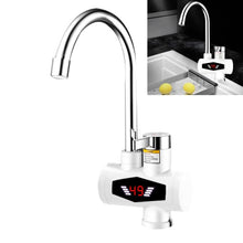 Load image into Gallery viewer, Dynamic Digital Display Instant Heating Electric Hot Water Faucet Kitchen&amp;Domestic Hot&amp;Cold Water Heater EU Plug, With Shower Head, Large Elbow, Universal Tube