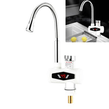 Load image into Gallery viewer, Dynamic Digital Display Instant Heating Electric Hot Water Faucet Kitchen&amp;Domestic Hot&amp;Cold Water Heater EU Plug, With Shower Head, Large Elbow, Universal Tube