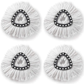 4 PCS Rotating Triangle Cotton Yarn Mop Head Mop Replacement Cloth For O-Cedar/Vileda, Mop