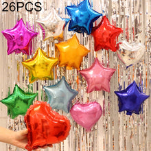 Load image into Gallery viewer, 26 PCS 18 Inch Star-Shaped Aluminum Foil Balloon Holiday Domestic Aluminum Foil Balloon Decoration, Random Color Delivery, Aluminum Foil Balloon