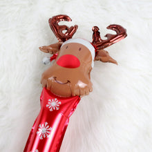 Load image into Gallery viewer, 20 PCS 24 Inch Christmas Inflatable Stick Cane Candy Elk Head Handheld Balloon Aluminum Film Material Decoration Balloon, Crutch, Deer Head
