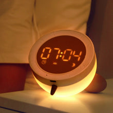 Load image into Gallery viewer, Cute Mouse Silicon Night Light with Electronic Alarm Clock Function Bedside Sleeping Desk Lamp Learning Clock