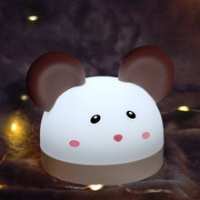 Load image into Gallery viewer, Cute Mouse Silicon Night Light with Electronic Alarm Clock Function Bedside Sleeping Desk Lamp Learning Clock